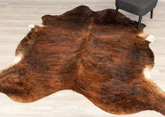 Dark Brindle Cowhide Rug (Size: 230 X 220 CM)