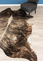 Dark Brindle Cowhide Rug (Size: 240 X 210 CM)