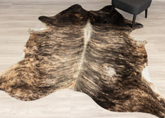 Dark Brindle Cowhide Rug (Size: 240 X 210 CM)