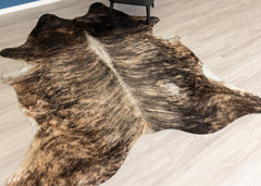 Dark Brindle Cowhide Rug (Size: 240 X 210 CM)