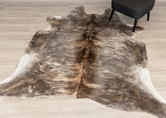 Grey Brindle Cowhide Rug (Size: 210 X 200 CM)