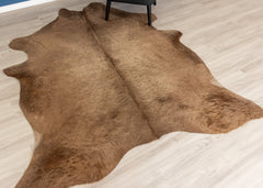 Chocolate Tan Cowhide Rug (Size:220 X 190 CM)