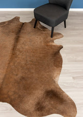 Chocolate Tan Cowhide Rug (Size: 220 X 200 CM)