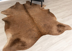 Chocolate Tan Cowhide Rug (Size: 220 X 200 CM)