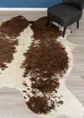 Chocolate Tan & White Cowhide Rug (Size: 230 X 210 CM)