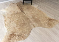 Champagne Cowhide Rug (Size: 240 X 220 CM)