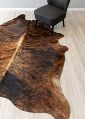 Dark Brindle Cowhide Rug (Size: 240 X 220 CM)