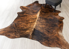 Dark Brindle Cowhide Rug (Size: 240 X 220 CM)