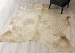 Champagne Cowhide Rug (Size: 200 X 190 CM)