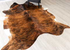 Dark Brindle Cowhide Rug (Size: 230 X 200 CM)