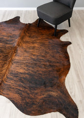 Dark Brindle Cowhide Rug (Size: 220 X 200 CM)