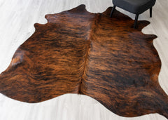 Dark Brindle Cowhide Rug (Size: 220 X 200 CM)