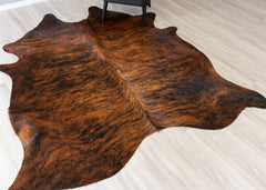 Dark Brindle Cowhide Rug (Size: 220 X 200 CM)