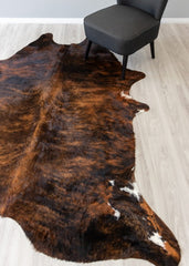 Dark Brindle Cowhide Rug (Size: 240 X 190 CM)