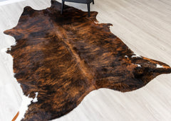 Dark Brindle Cowhide Rug (Size: 240 X 190 CM)