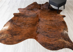 Dark Brindle Cowhide Rug (Size: 260 X 220 CM)