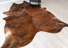 Dark Brindle Cowhide Rug (Size: 260 X 220 CM)