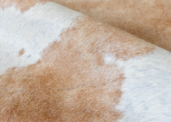 Beige And White Cowhide Rug (Size: 230 X 200 CM)