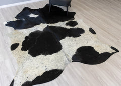 Black And White Cowhide Rug (Size: 240 X 200 CM)