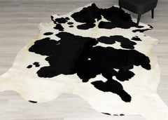 Black And White Cowhide Rug (Size: 270 X 210 CM)