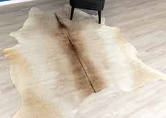 Beige And White Cowhide Rug (Size: 220 X 180 CM)