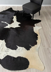 Black And White Cowhide Rug (Size: 270 X 210 CM)