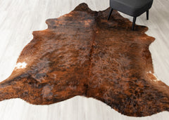 Dark Brindle Cowhide Rug (Size: 230 X 210 CM)