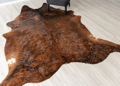 Dark Brindle Cowhide Rug (Size: 230 X 210 CM)