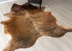 Dark Brindle Cowhide Rug (Size: 220 X 190 CM)