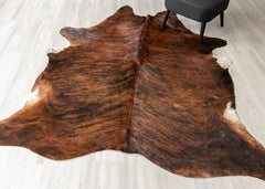 Dark Brindle Cowhide Rug (Size: 230 X 200 CM)