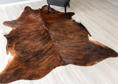 Dark Brindle Cowhide Rug (Size: 230 X 200 CM)