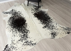 Salt Pepper Black & White Cowhide Rug (Size: 240 X 200 CM)