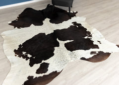 Black And White Cowhide Rug (Size: 240 X 210 CM)