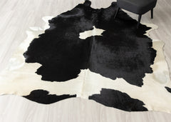 Black And White Cowhide Rug (Size: 270 X 230 CM)