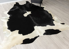 Black And White Cowhide Rug (Size: 270 X 230 CM)