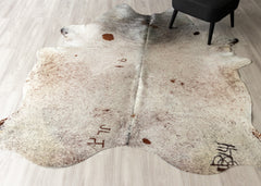 Salt Pepper Tri-Color Cowhide Rug (Size: 230 X 200 CM)