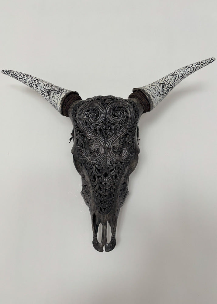 Authentic Cow Hand Carved Skull – Rug House NZ