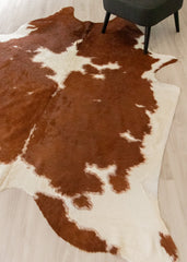 Brown And White Cowhide Rug (Size: 240 X 200 CM) CHR1928