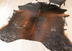 Salt Pepper Tri-Color Cowhide Rug (Size: 260 X 230 CM) CHR2209