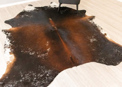 Salt Pepper Tri-Color Cowhide Rug (Size: 260 X 230 CM) CHR2209