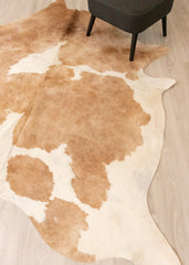 Beige And White Cowhide Rug (Size: 250 X 210 CM) CHR2224
