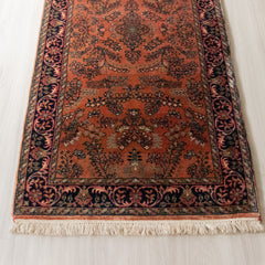 Oriental Agra Hand-Knotted Wool Hallway Indian Runner Rug - 75 x 270 CM