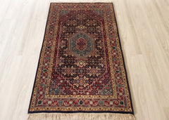 Oriental Agra Hand-Knotted Wool Floral Hallway Runner Rug – 94 x 160 CM