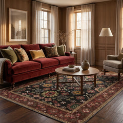 Polyester machine made printed washable rug