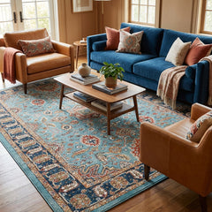 Polyester machine made printed washable rug