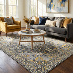 Polyester machine made printed washable rug