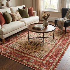 Polyester machine made printed washable rug