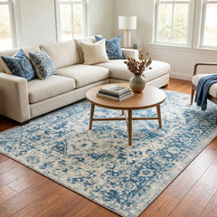 Polyester machine made printed washable rug