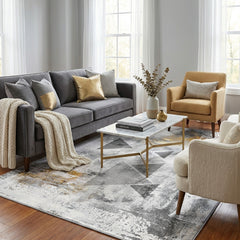 Polyester machine made printed washable rug