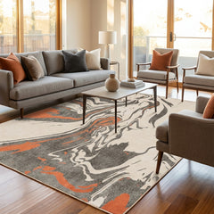 Polyester machine made printed washable rug